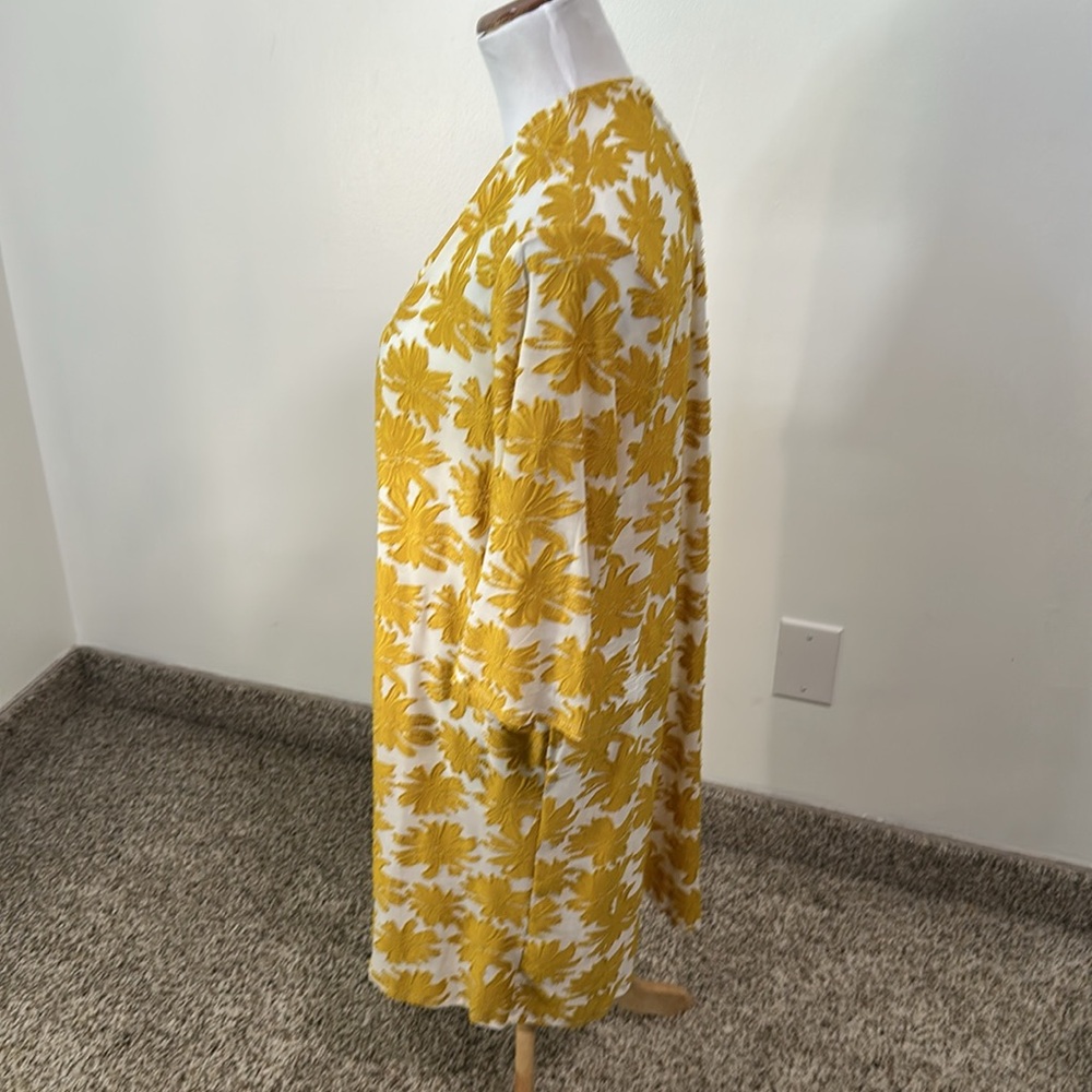 🔴Yellow Floral Open-Front Women's Duster - Picture 2 of 4